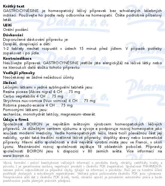 Boiron Gastrocynésine 60 tablet