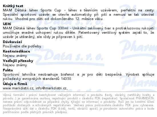 MAM Hrnek Sports cup 12m 330ml