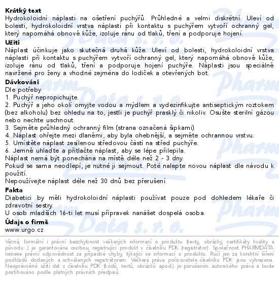 URGO HOJENÍ PUCHÝŘŮ Diskrétní hydrok.náplast 5ks