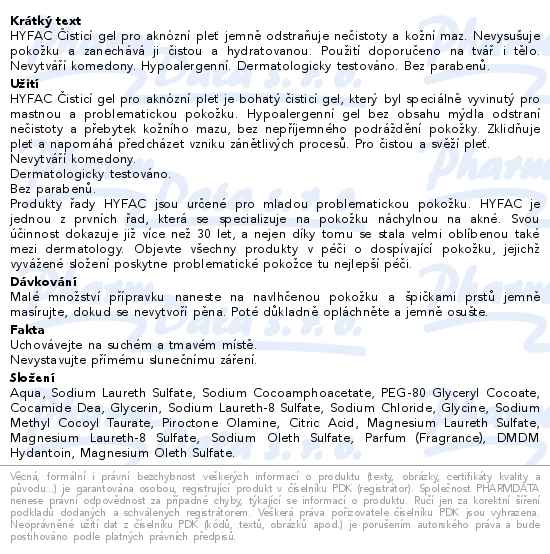 HYFAC Čisticí gel na aknózní pleť 300ml
