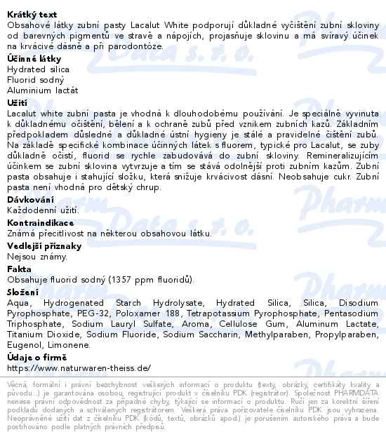 Lacalut White zubní pasta 75ml