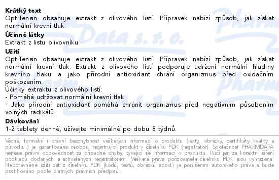 Walmark OptiTensin 60 tablet