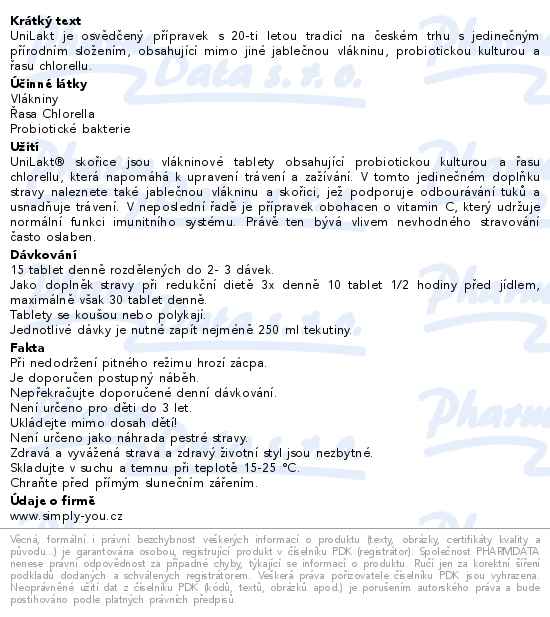 UniLakt se skořicí 450 tablet