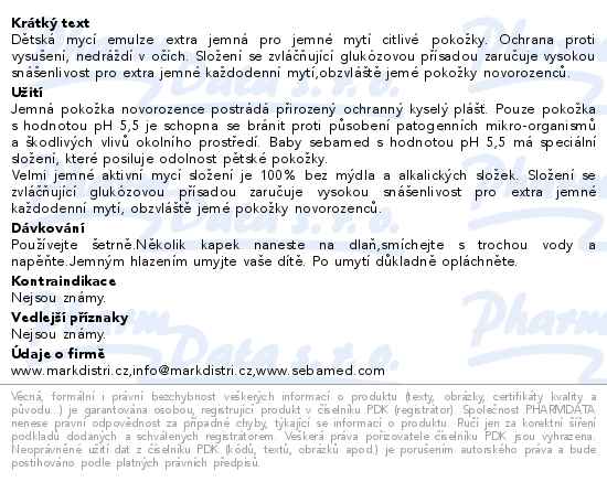 SEBAMED Dětská mycí emulze extra jemná 200ml