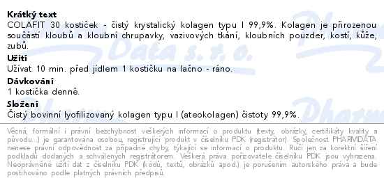 Apotex Colafit 30 kostiček