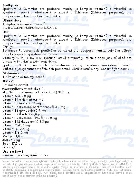Walmark Spektrum Gummies Imunita s echn. 60 tablet